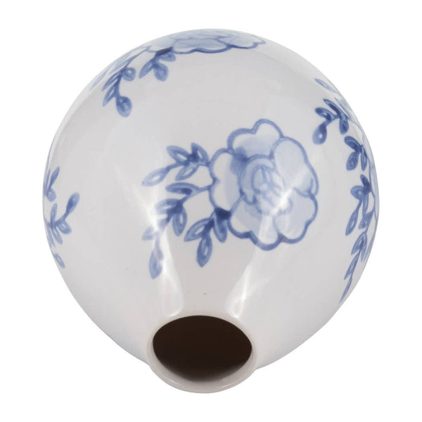 Decorative Vase - Blue/White Ceramic Chinoiserie Bud, 5 in.