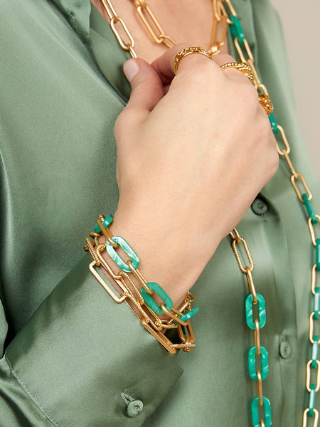 Classic & Rope Links Bracelet: Gold