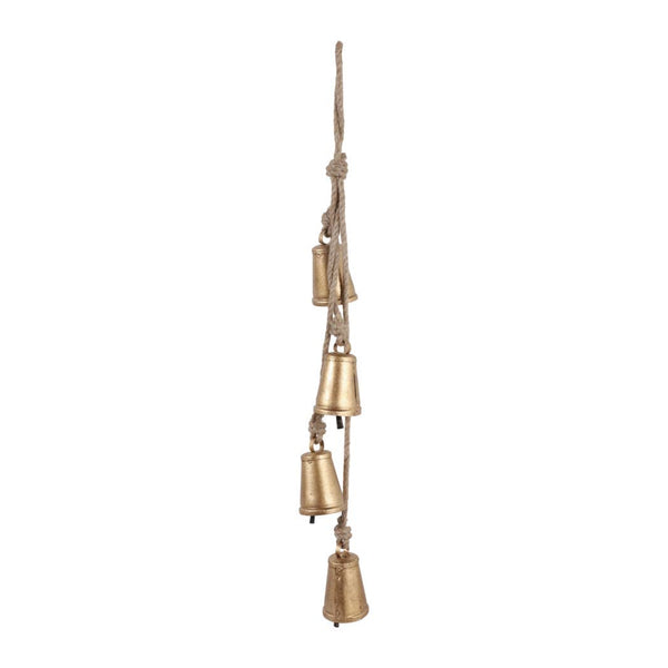 28x3" Hanging Cone Bells Cluster, Gold