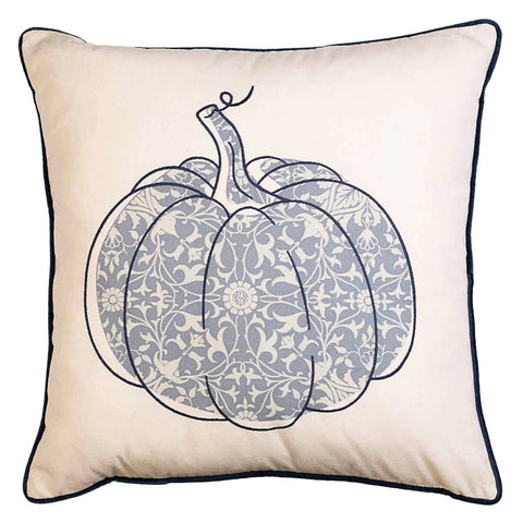 Wimberly Pumpkin Pillow   Soft White/Blue   18x18