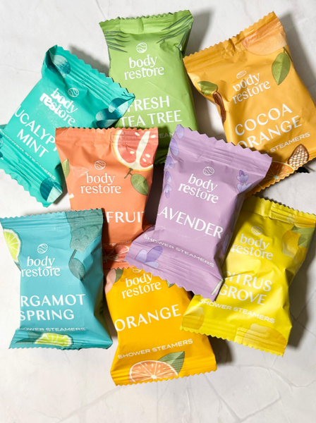 BODY RESTORE Shower Steamer Single Use Bath Bomb Self Care: LAVENDER