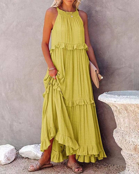 Temperament long floor skirt Cake skirt dress: APRICOT / (M) 1