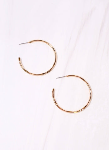 Sorenson Hammered Hoop Earring GOLD: Default