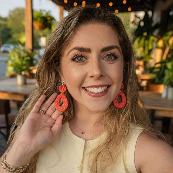 Mini Vibrant Red Pear Shaped Earring