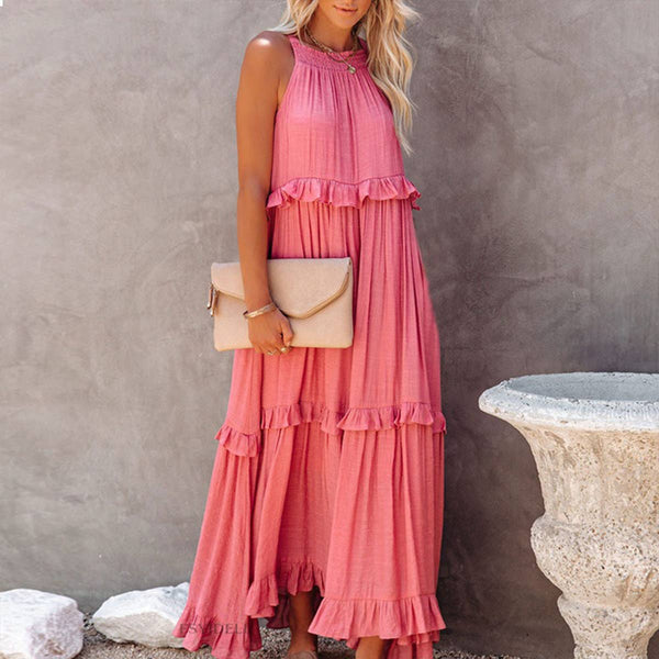 Temperament long floor skirt Cake skirt dress: APRICOT / (M) 1