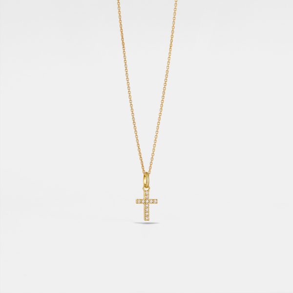 Dainty Cross Charm Pendant Necklace in 925 Sterling Silver: Silver