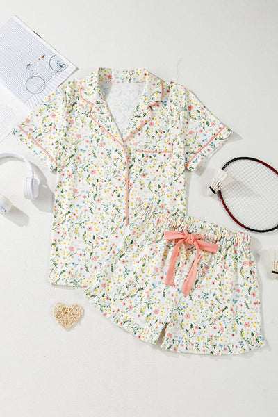 Chic Floral Print Shirt & Shorts Set | S-XL: Cherry / Missy / M