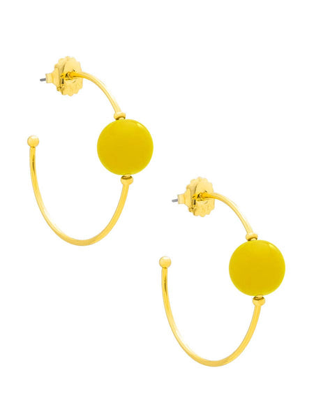 Resin Bead Open Hoop Earring Jewelry: EMERALD[D]