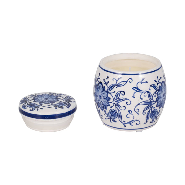 Scented Candle - Lavender Verbena Wax Chinoiserie Lid,8 Oz.