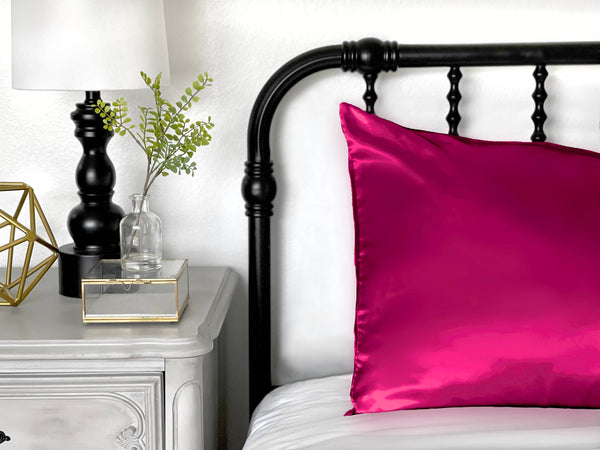 Pink Opalescent Gift Box with Bow - QN/STD Satin Pillowcase : Lilac