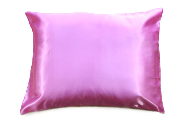 Pink Opalescent Gift Box with Bow - QN/STD Satin Pillowcase : Lilac