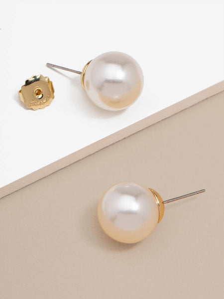 Chunky Pearl Stud Earring: Gold/Pearl
