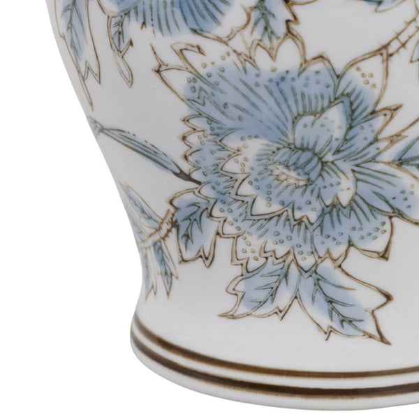 10x6" Floral Temple Jar, Brown/blue