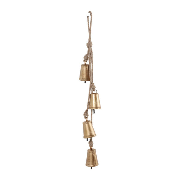 28x3" Hanging Cone Bells Cluster, Gold