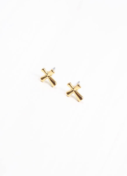 Anmore Cross Stud Earring GOLD: Default