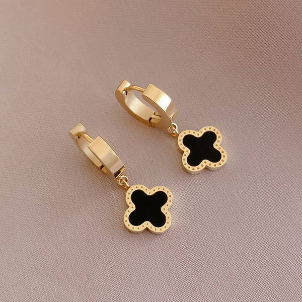 Earrings 18K Stainless Steel Tarnish Free Waterproof Hoop | 40E397: White