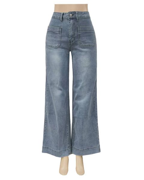 Vintage High Rise Wide-Leg Jeans: DarkBlue / L