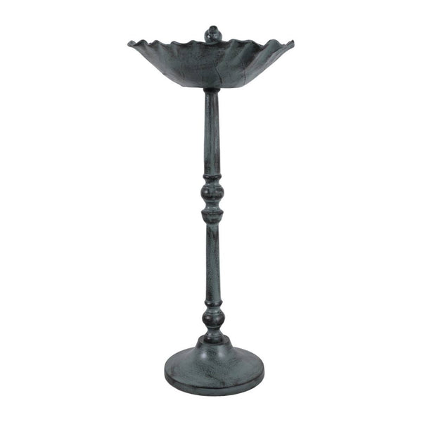 27x13" Bird On Flower Bird Bath Patina Finish, Mul