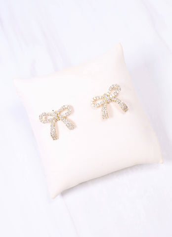 Arielle CZ Bow Earring GOLD: Default