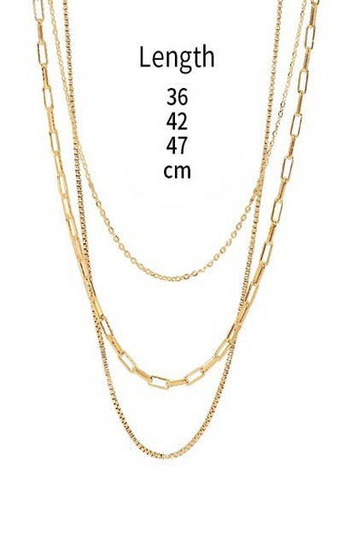 JOSSLYN 18K STAINLESS STEEL TARNISH FREE LAYERED NECKLACE | GOLD