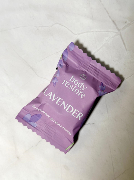 BODY RESTORE Shower Steamer Single Use Bath Bomb Self Care: LAVENDER