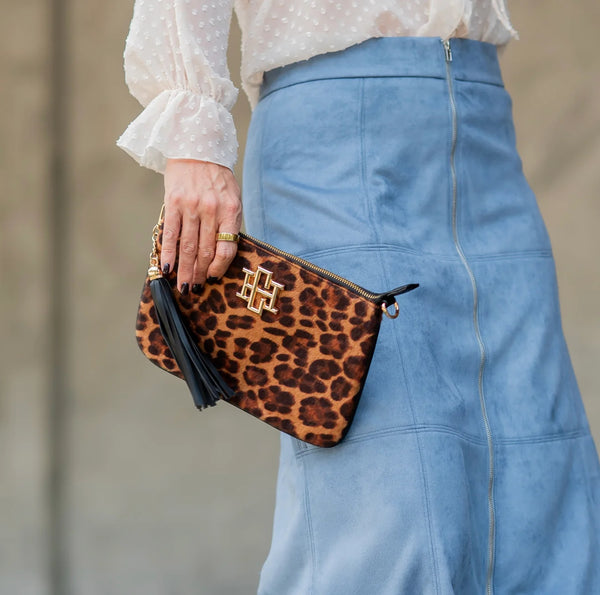 Caroline Hill Madelyn Clutch/Crossbody Spotted Saddle