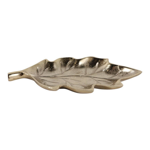 9x5" Aluminum Leaf Tray Dish, Gold