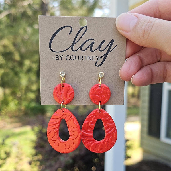 Mini Vibrant Red Pear Shaped Earring