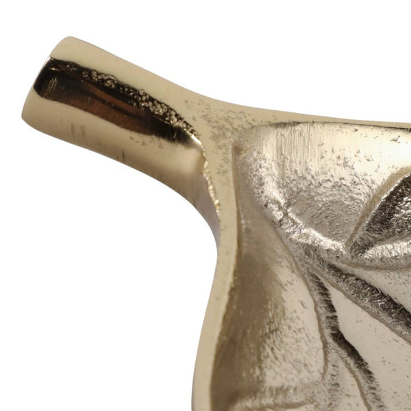 9x5" Aluminum Leaf Tray Dish, Gold