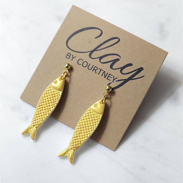 Gold Fish Earrings