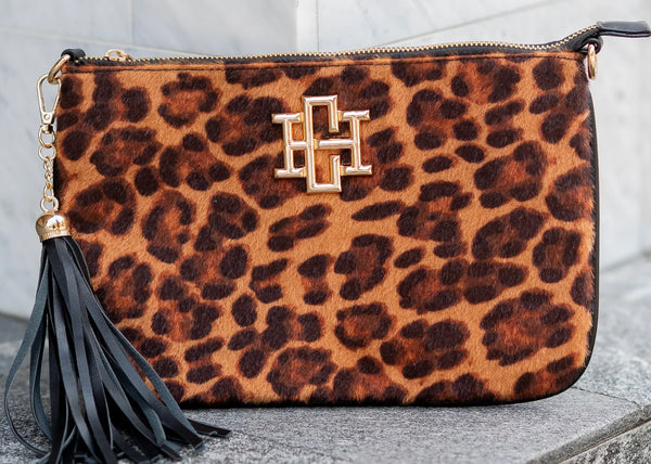 Caroline Hill Madelyn Clutch/Crossbody Spotted Saddle