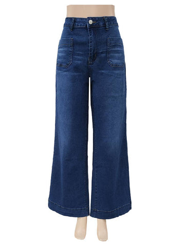 Vintage High Rise Wide-Leg Jeans: DarkBlue / L
