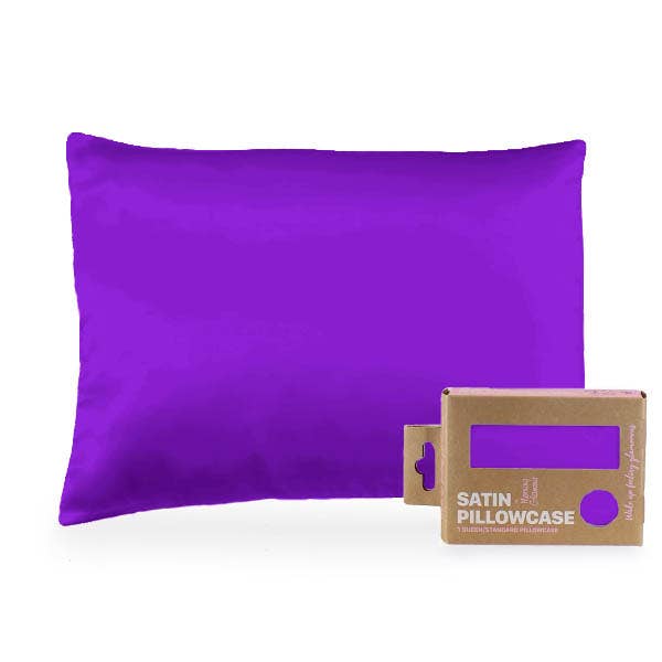 Pink Opalescent Gift Box with Bow - QN/STD Satin Pillowcase : Lilac