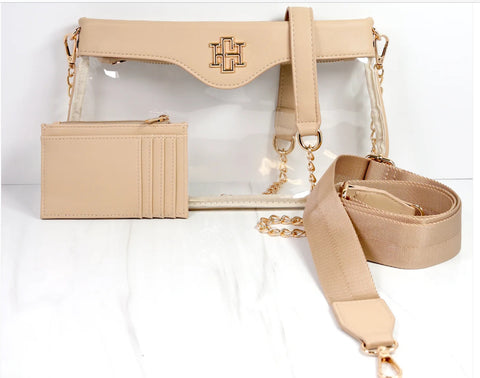 Caroline Hill Madi Clear Bag Bundle in Nude