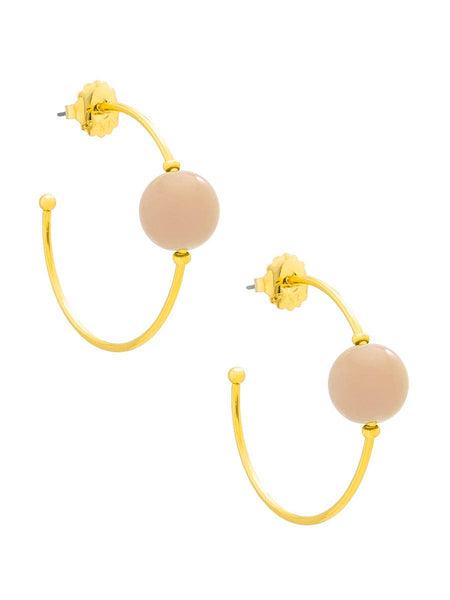 Resin Bead Open Hoop Earring Jewelry: EMERALD[D]