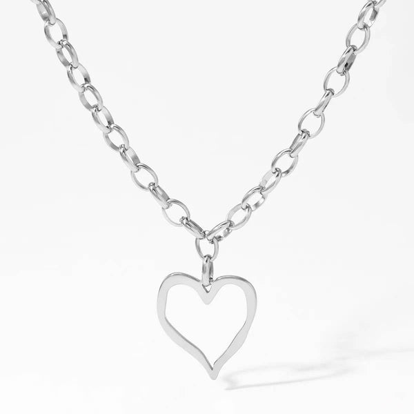 18K STAINLESS STEEL TARNISH FREE HEART NECKLACE | 40NK9564: GOLD