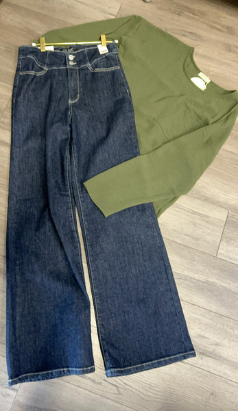 Olive Top with Front Pocket