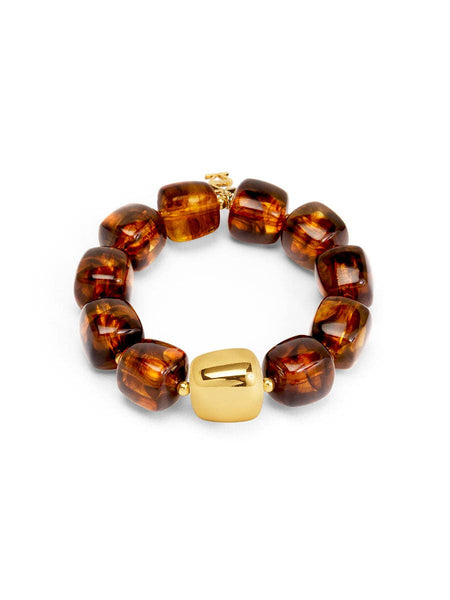 Tessa Puffy Square Beaded Stretch Bracelet: BEI