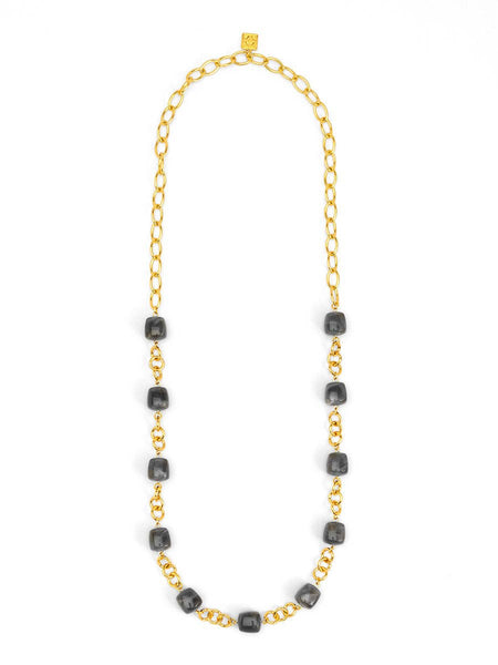 Tessa Puffy Square Long Necklace: BEI