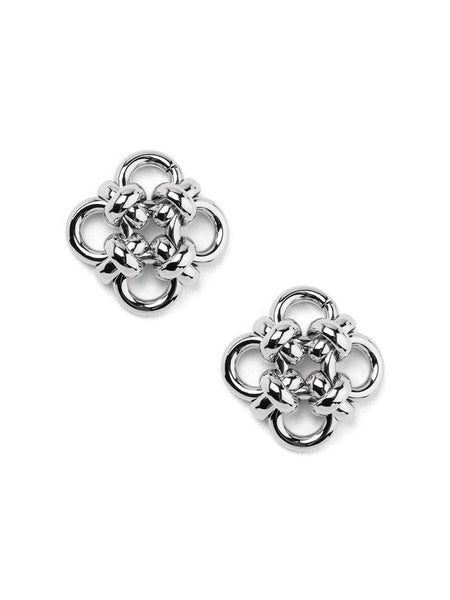 Interwoven Knotted Clover Stud Earring: GLD