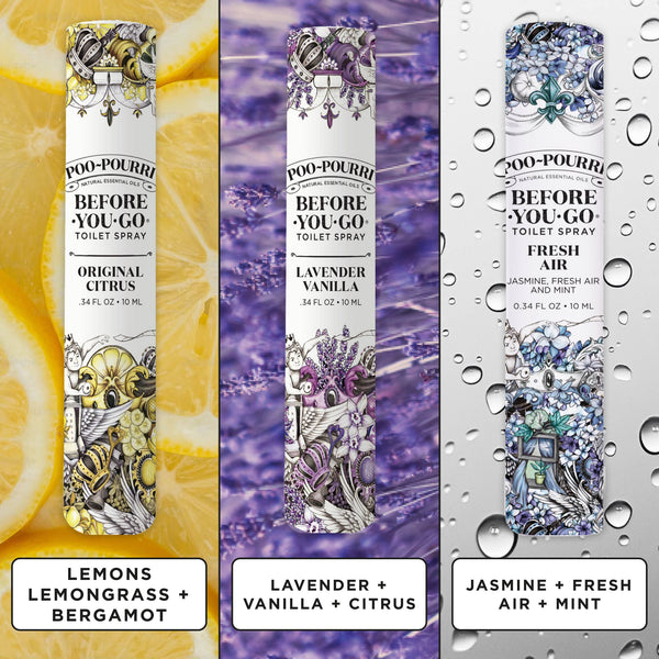 Poo~Pourri On-The-Go 3 pack 10mL Travel Size, Gift Set