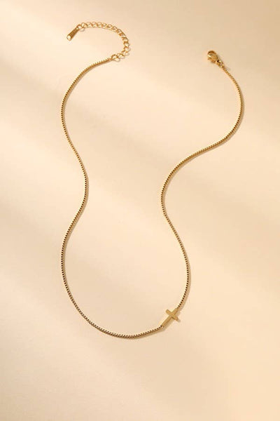 Necklace 18K STAINLESS STEEL TARNISH FREE CROSS| GOLD