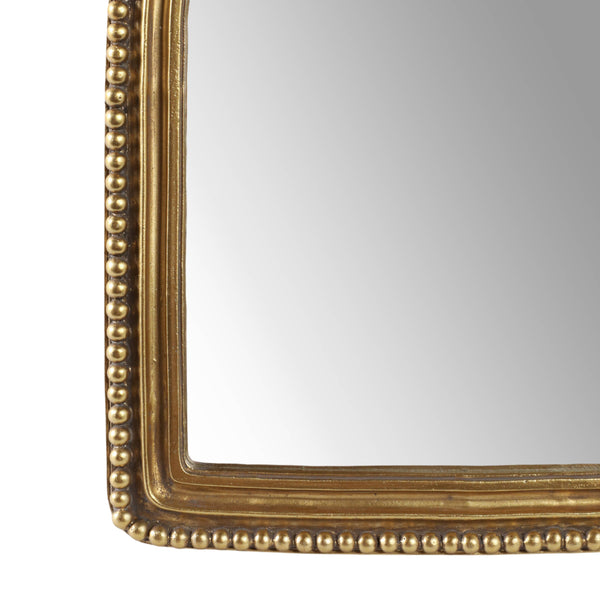 Table Top Mirror - Gold Glass Glam Beaded Arch Framed, 8 in.