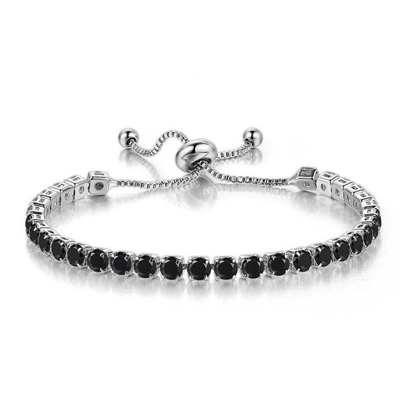 Birthstone Wedding Tennis Bracelet in Solid Copper: Gold / Colorless
