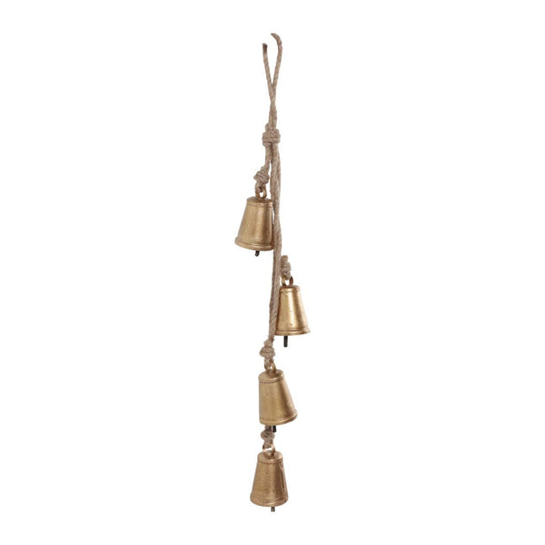 28x3" Hanging Cone Bells Cluster, Gold