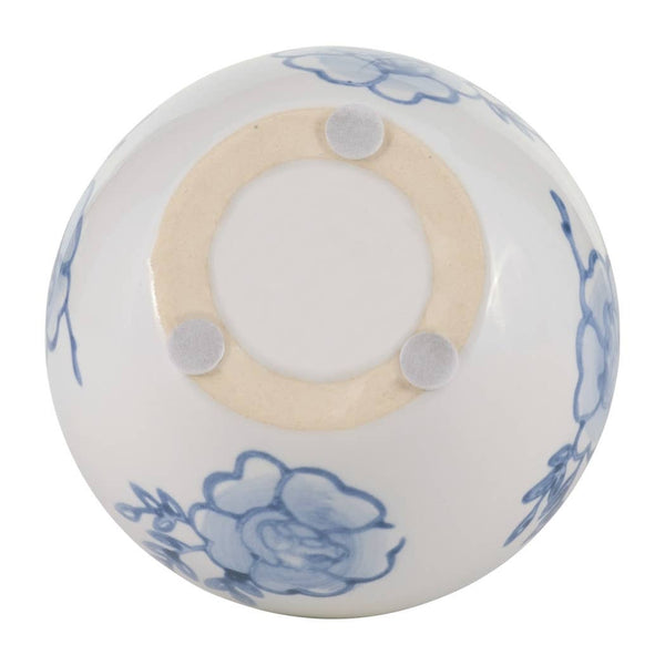 Decorative Vase - Blue/White Ceramic Chinoiserie Bud, 5 in.
