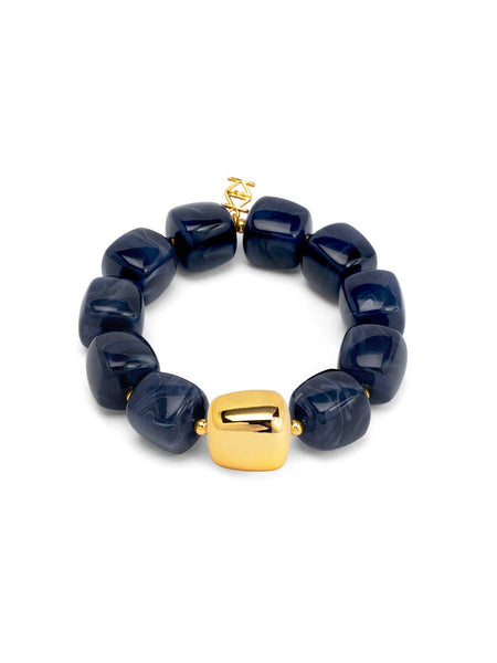 Tessa Puffy Square Beaded Stretch Bracelet: BEI