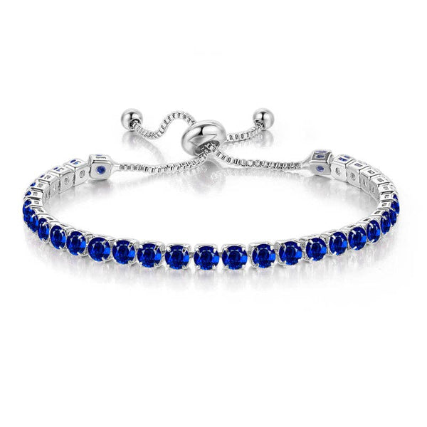 Birthstone Wedding Tennis Bracelet in Solid Copper: Gold / Colorless