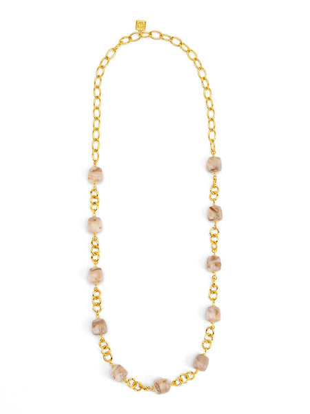 Tessa Puffy Square Long Necklace: BEI