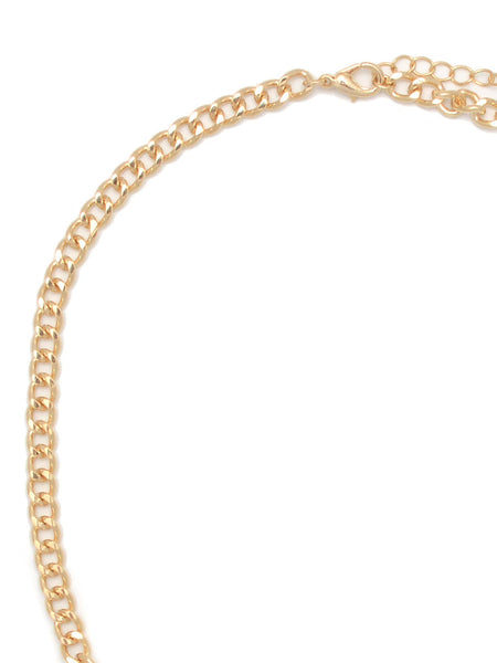 Zenzii Style Squared Pearl Collar Necklace: Gold Pearl